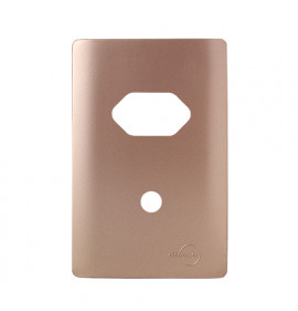 Placa p/ 1 Tomada + Furo 4x2 - Novara Ouro Rose 